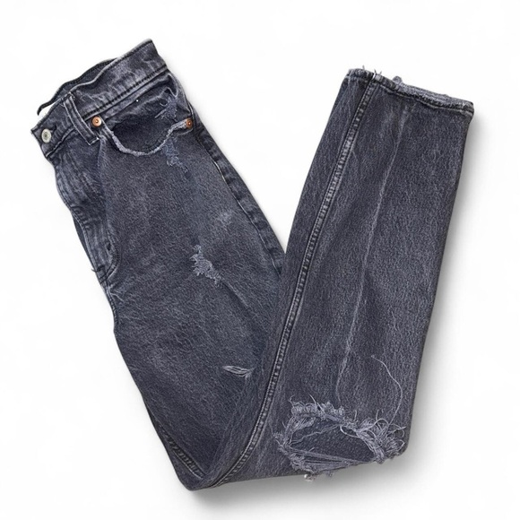 Abercrombie & Fitch The 90s Straight Ultra High Rise Curve Love Black 28/6R - Picture 8 of 9